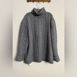 Vintage Guess Jeans Cable Knit Fisherman Turtleneck Lambswool Sweater XXL Unisex